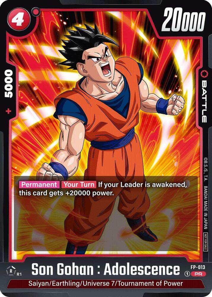 Son Gohan Adolescence FP-013 Fusion World Promotion Cards and Packs Fusion World card