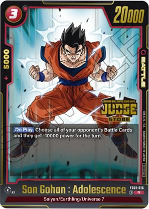 Son Gohan Adolescence Judge Pack Store Judge 01 FB01-016 Tournament and Championship Promos Fusion World card