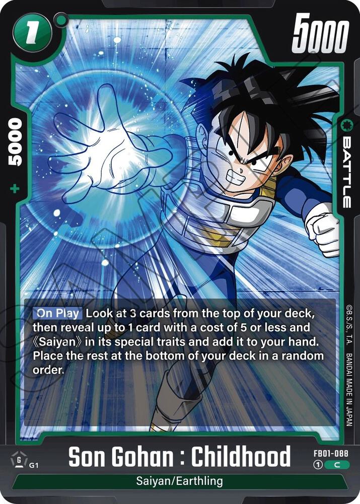 Son Gohan Childhood FB01-088 Awakened Pulse Fusion World card