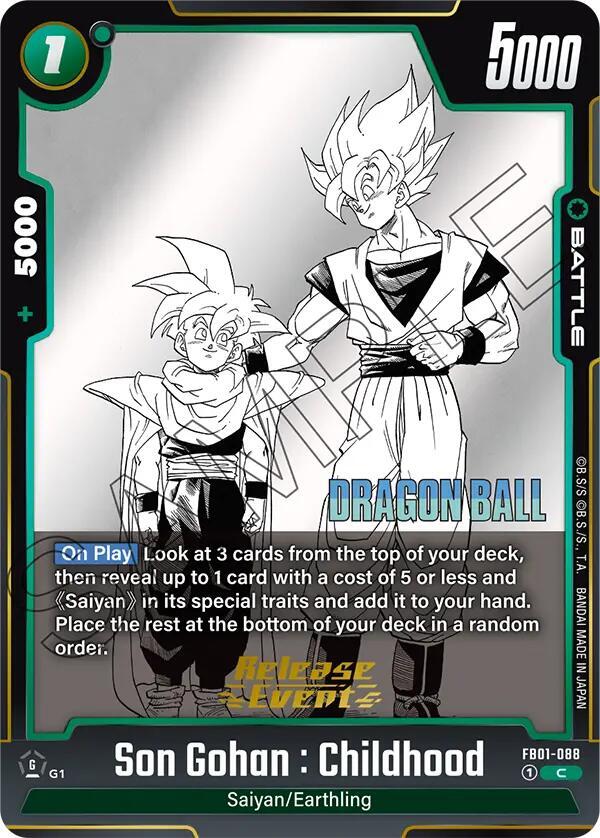 Son Gohan Childhood FB01-088 Manga Booster 01 Release Event Cards Fusion World card