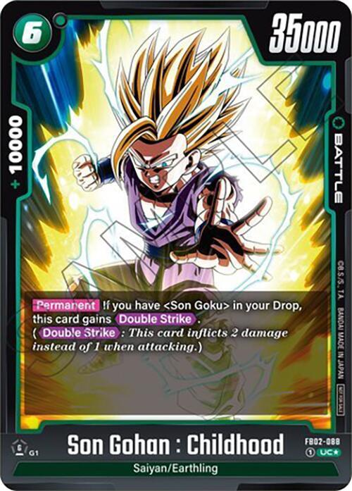Son Gohan Childhood Tournament Pack 02 FB02-088 Tournament and Championship Promos Fusion World card