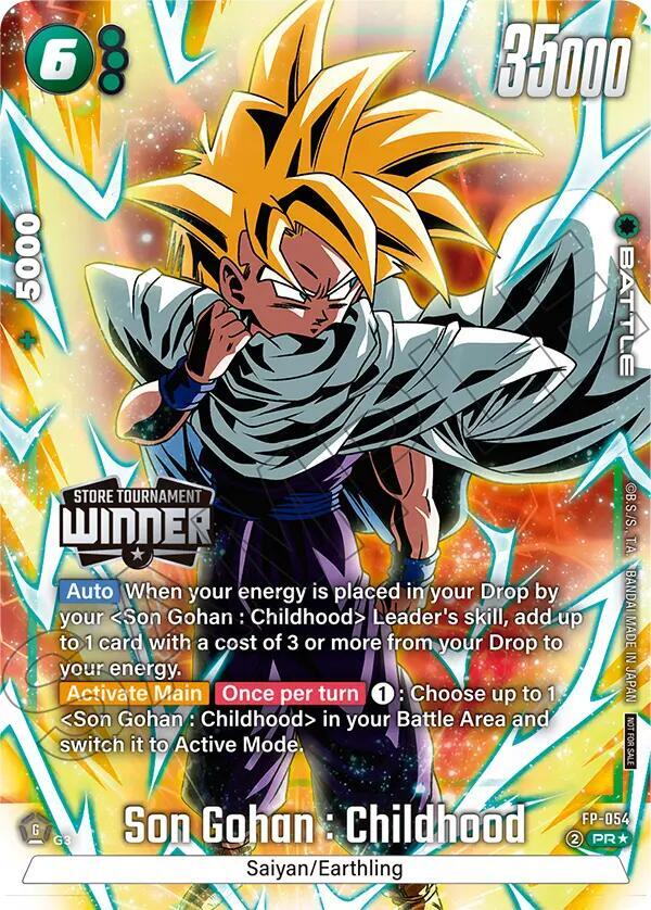 Son Gohan Childhood Tournament Pack Winner 08 FP-054 Tournament and Championship Promos Fusion World card