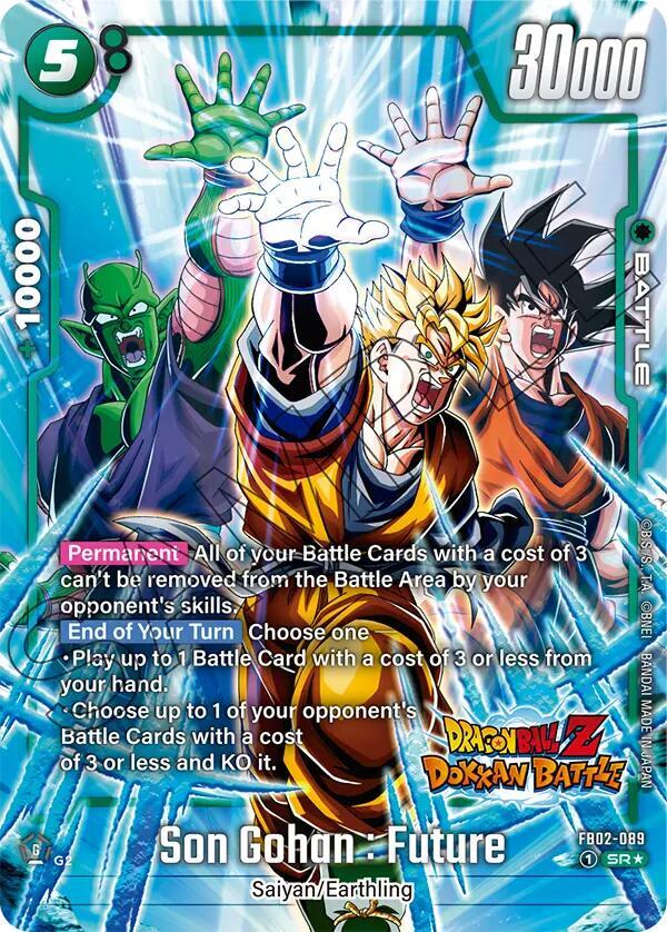 Son Gohan Future Dragon Ball Z Dokkan Battle Alternate Art FB02-089 Blazing Aura Alternate Art Reprints Fusion World card