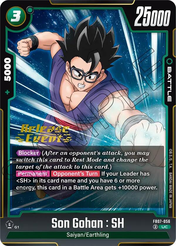Son Gohan SH FB07-056 Wish For Shenron Release Event Cards Fusion World card
