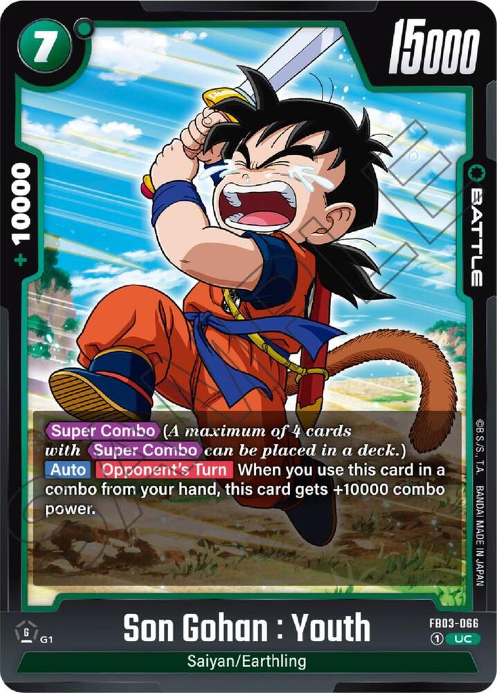 Son Gohan Youth FB03-066 Raging Roar Fusion World card