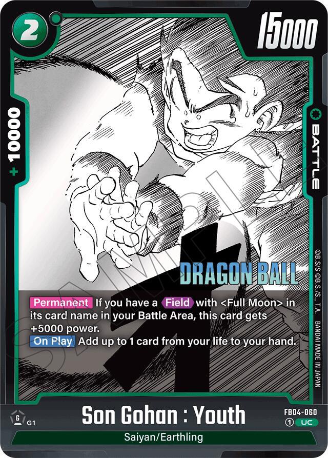 Son Gohan Youth Holofoil FB04-060 Manga Booster 01 Fusion World card