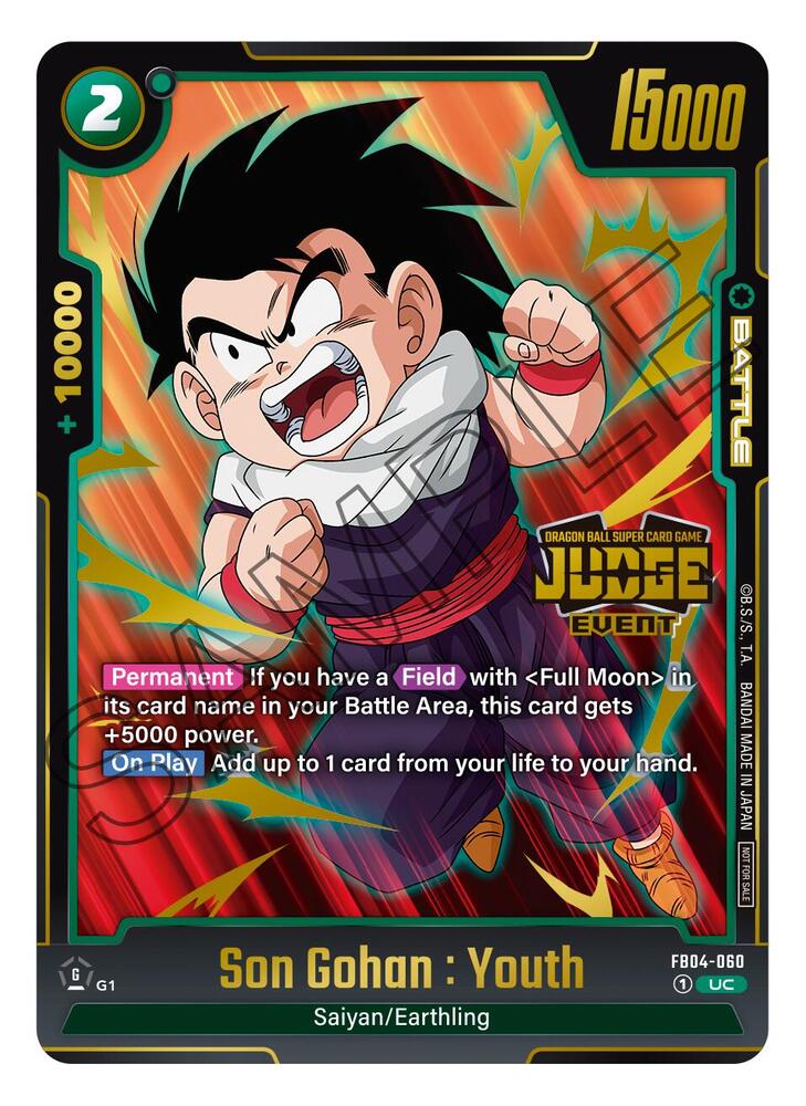 Son Gohan Youth Judge Pack Event Judge 03 FB04-060 Tournament and Championship Promos Fusion World card