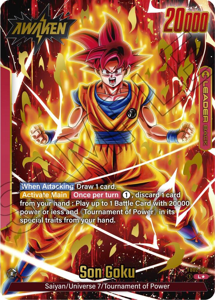 Son Goku Alternate Art FB02-001 Blazing Aura Fusion World card