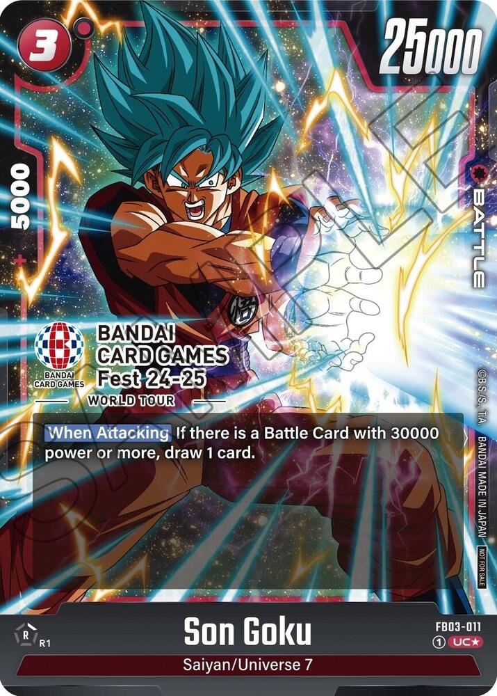 Son Goku BANDAI Card Games Fest 24 25 World Tour FB03-011 Fusion World Promotion Cards and Packs Fusion World card