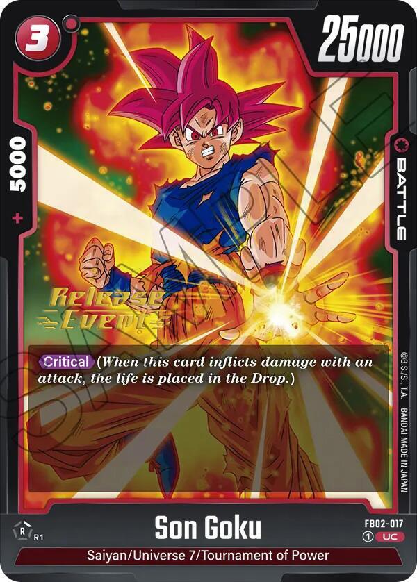 Son Goku FB02-017 Blazing Aura Release Event Cards Fusion World card