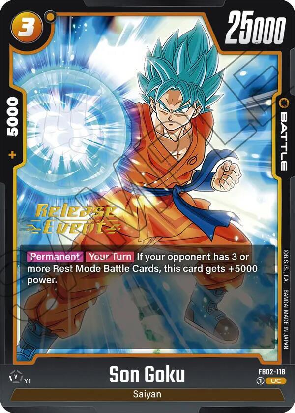 Son Goku FB02-118 Blazing Aura Release Event Cards Fusion World card