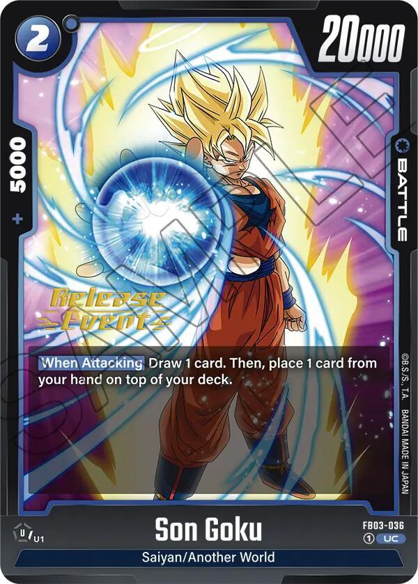 Son Goku FB03-036 Raging Roar Release Event Cards Fusion World card