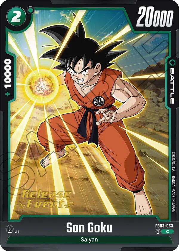 Son Goku FB03-063 Raging Roar Release Event Cards Fusion World card
