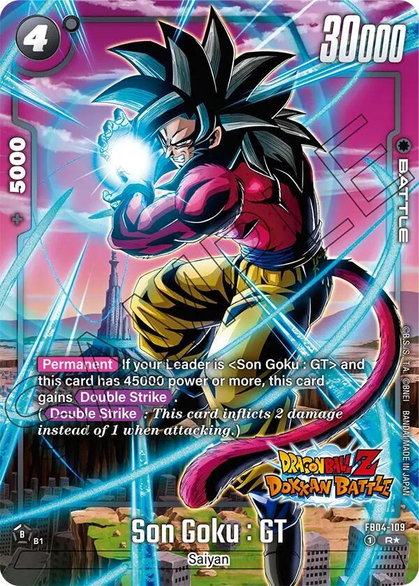 Son Goku GT Dragon Ball Z Dokkan Battle Alternate Art FB04-109 Ultra Limit Alternate Art Reprints Fusion World card