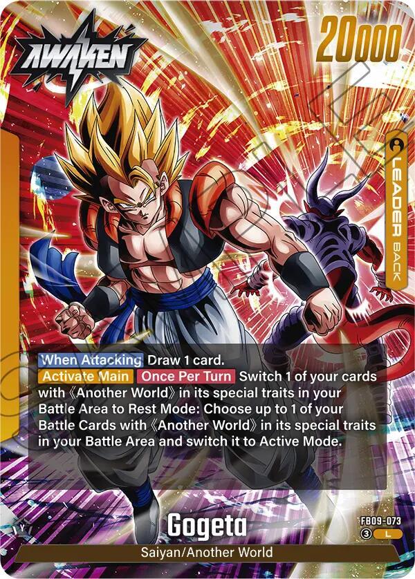 Son Goku Vegeta Gogeta FB09-073 Dual Evolution Fusion World card