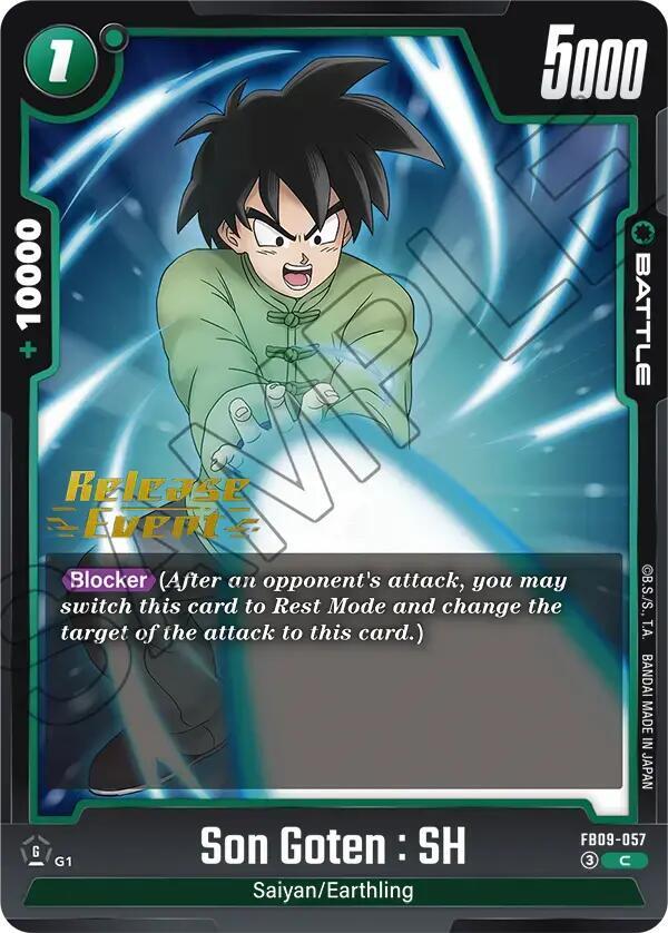 Son Goten SH FB09-057 Dual Evolution Release Event Cards Fusion World card