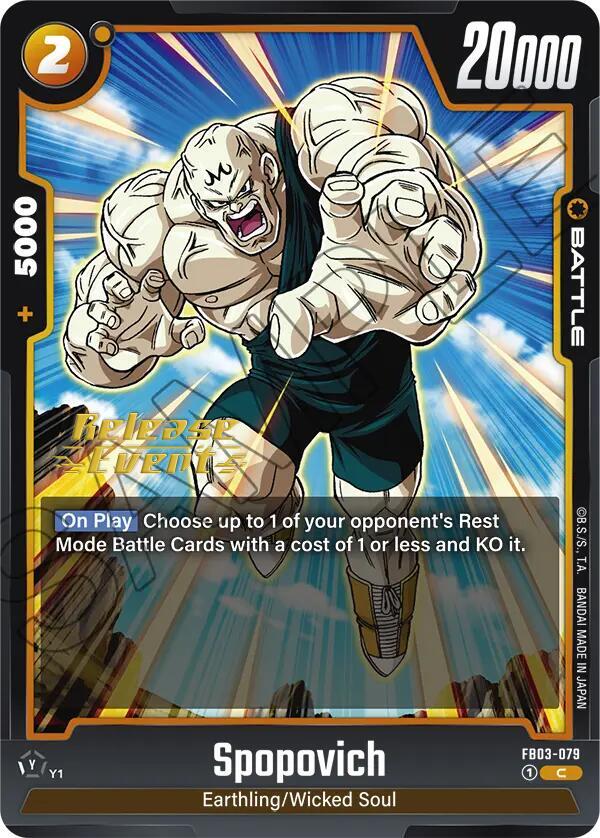 Spopovich FB03-079 Raging Roar Release Event Cards Fusion World card