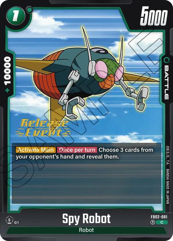 Spy Robot FB02-081 Blazing Aura Release Event Cards Fusion World card