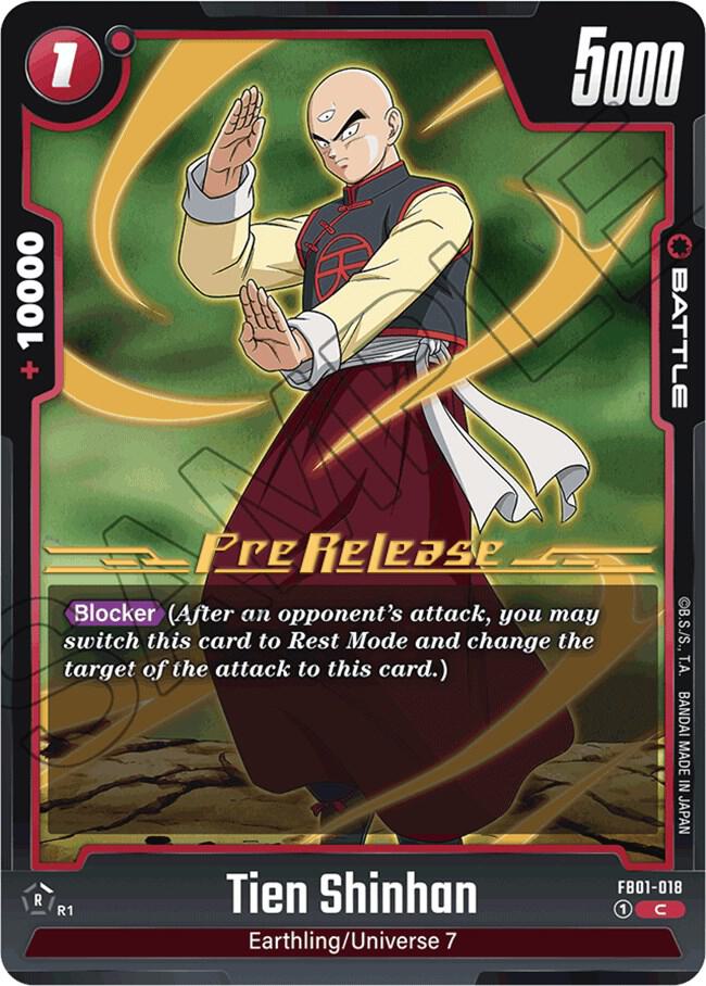 Tien Shinhan FB01-018 Awakened Pulse Pre-Release Cards Fusion World card