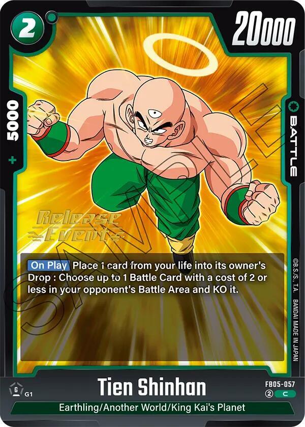 Tien Shinhan FB05-057 New Adventure Release Event Cards Fusion World card