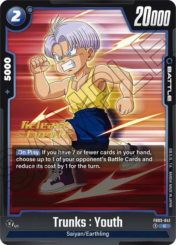 Trunks Youth FB03-041 Raging Roar Release Event Cards Fusion World card