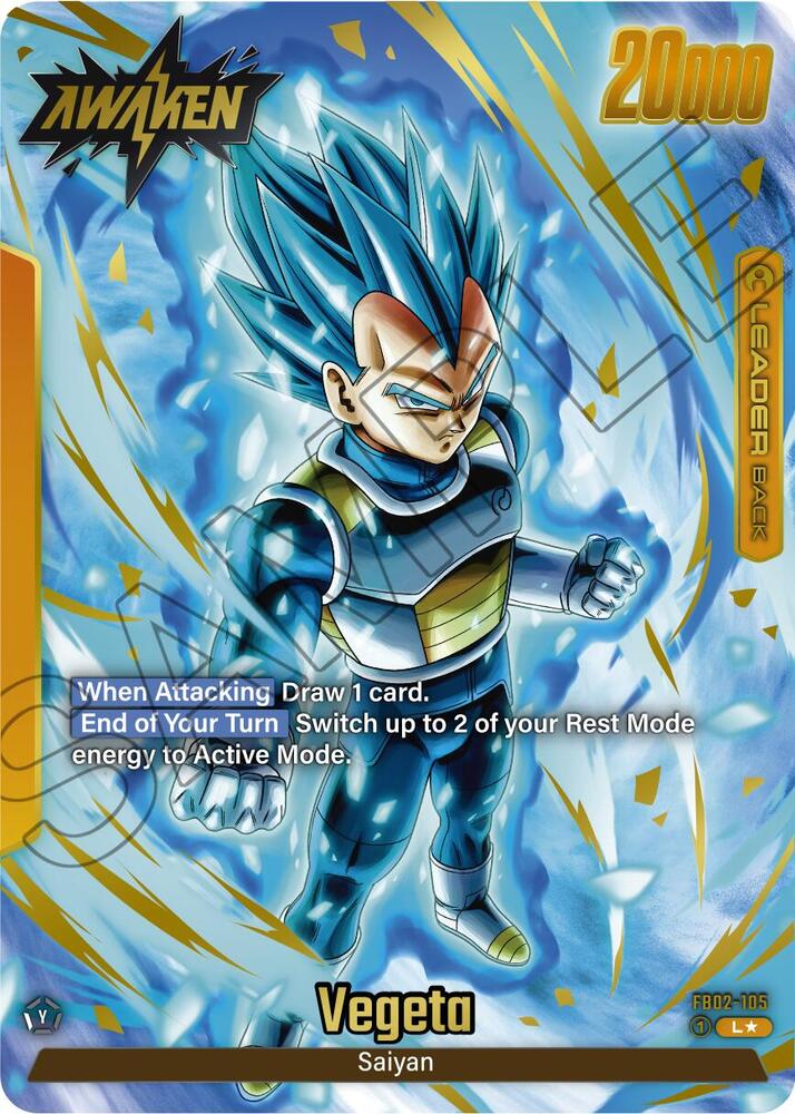 Vegeta Alternate Art FB02-105 Blazing Aura Fusion World card