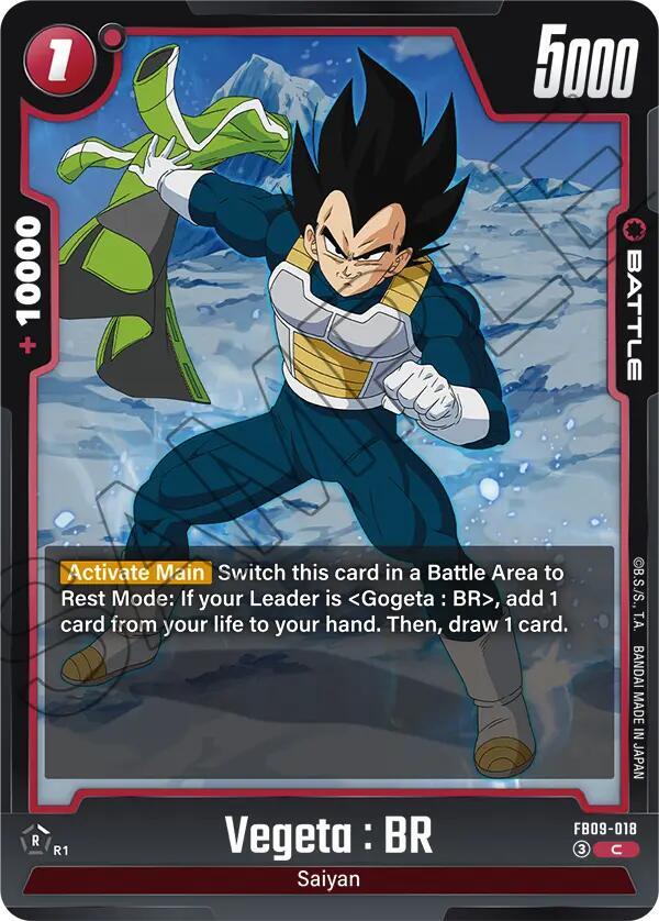 Vegeta BR FB09-018 Dual Evolution Fusion World card