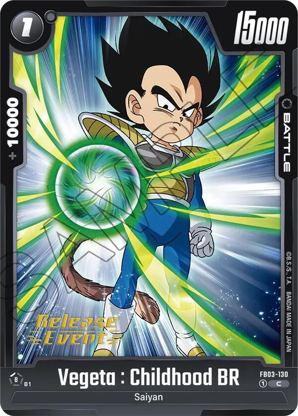 Vegeta Childhood BR FB03-130 Raging Roar Release Event Cards Fusion World card