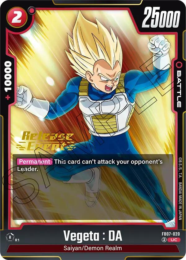 Vegeta DA FB07-020 Wish For Shenron Release Event Cards Fusion World card