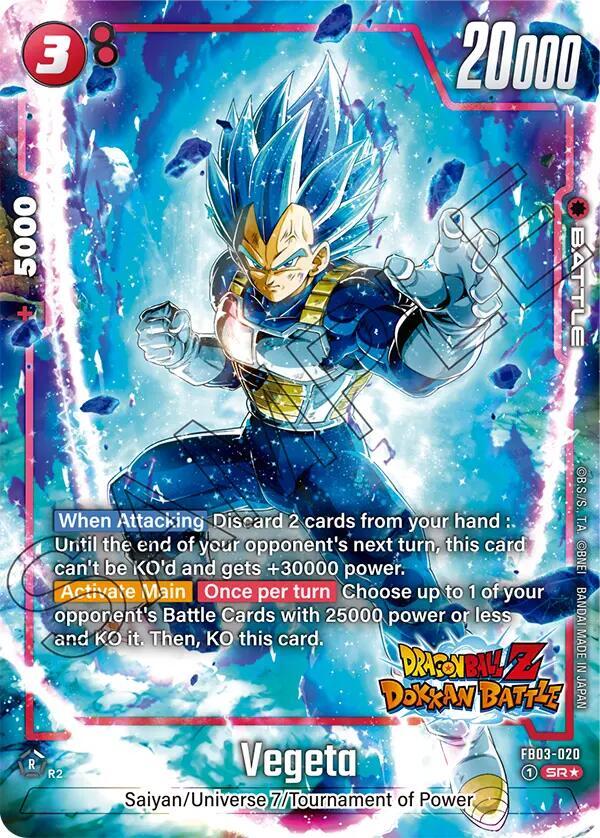 Vegeta Dragon Ball Z Dokkan Battle Alternate Art FB03-020 Raging Roar Alternate Art Reprints Fusion World card