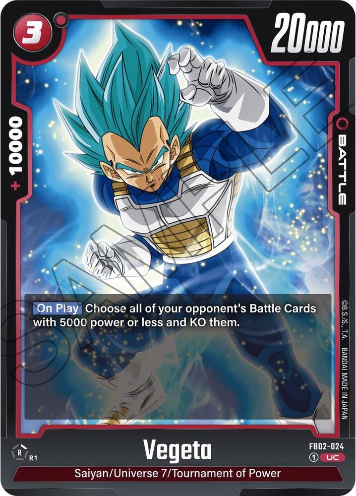 Vegeta FB02-024 Blazing Aura Fusion World card