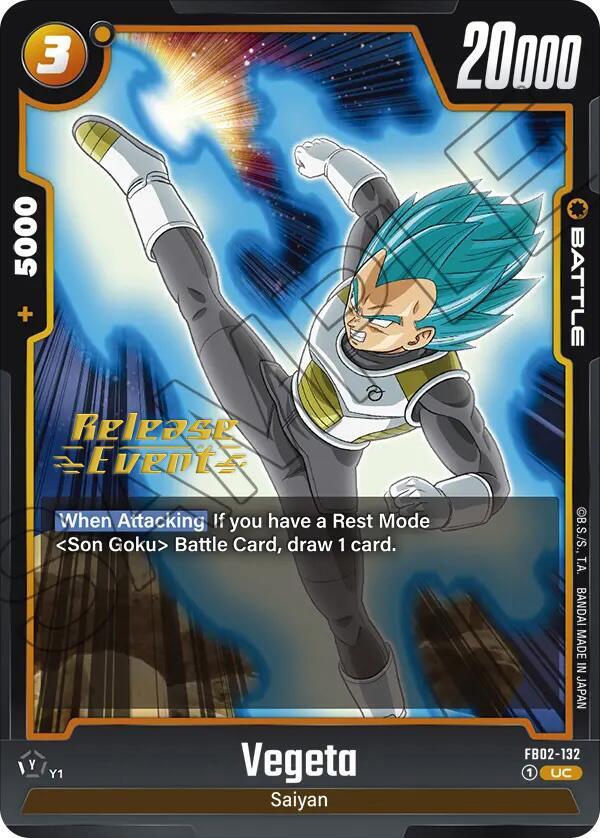 Vegeta FB02-132 Blazing Aura Release Event Cards Fusion World card