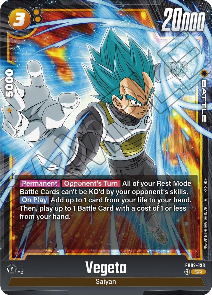 Vegeta FB02-133 Blazing Aura Fusion World card