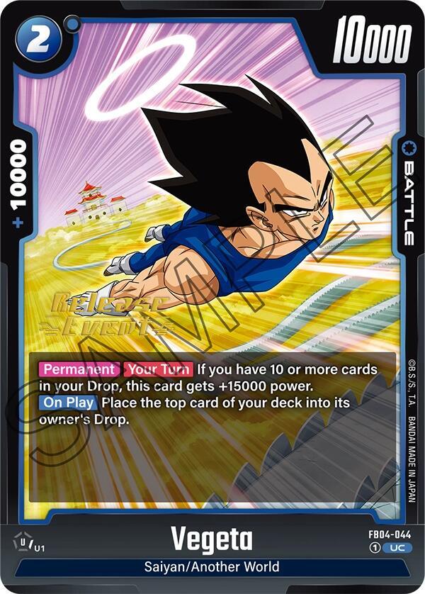 Vegeta FB04-044 Ultra Limit Release Event Cards Fusion World card
