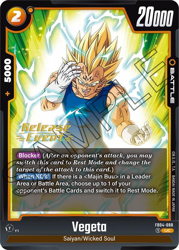 Vegeta FB04-088 Ultra Limit Release Event Cards Fusion World card