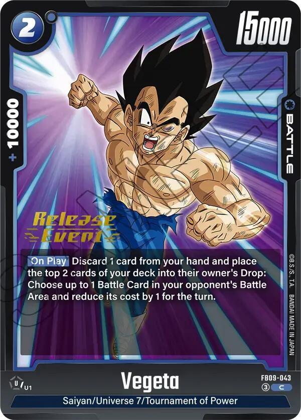 Vegeta FB09-043 Dual Evolution Release Event Cards Fusion World card