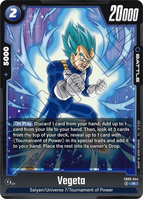 Vegeta FB09-044 Dual Evolution Fusion World card