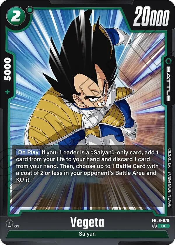 Vegeta FB09-070 Dual Evolution Fusion World card
