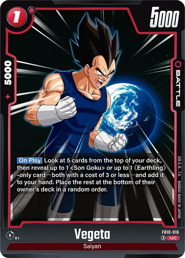 Vegeta FB10-016 Cross Force Fusion World card