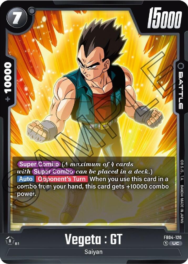 Vegeta GT FB04-120 Ultra Limit Fusion World card