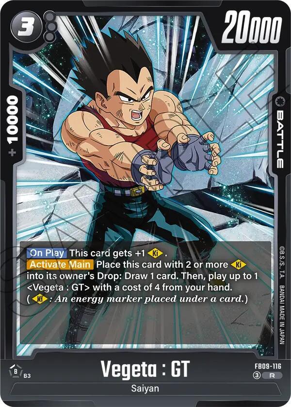 Vegeta GT FB09-116 Dual Evolution Fusion World card