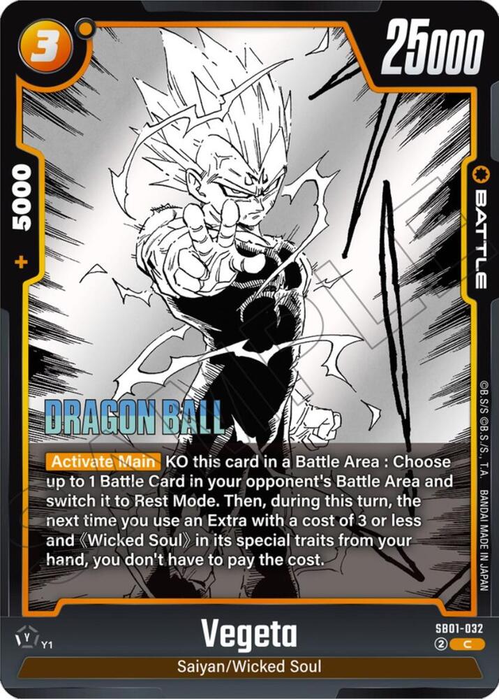 Vegeta Holofoil SB01-032 Manga Booster 01 Fusion World card