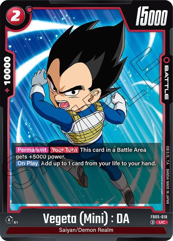 Vegeta Mini DA FB05-018 New Adventure Fusion World card