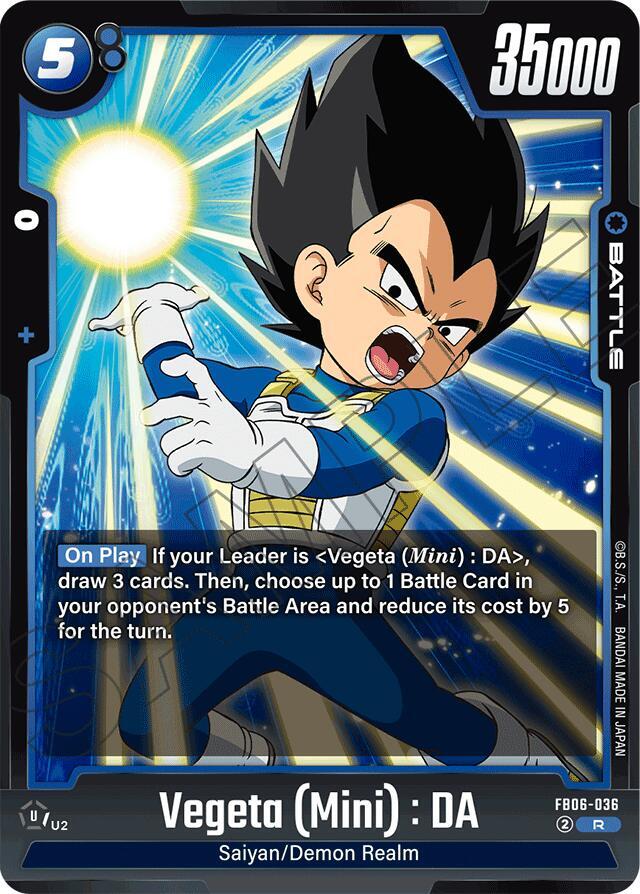 Vegeta Mini DA FB06-036 Rivals Clash Fusion World card
