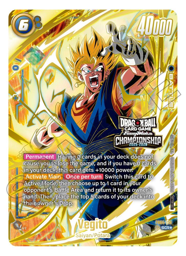 Vegito Alternate Art FB04-130 Fusion World Promotion Cards and Packs Fusion World card