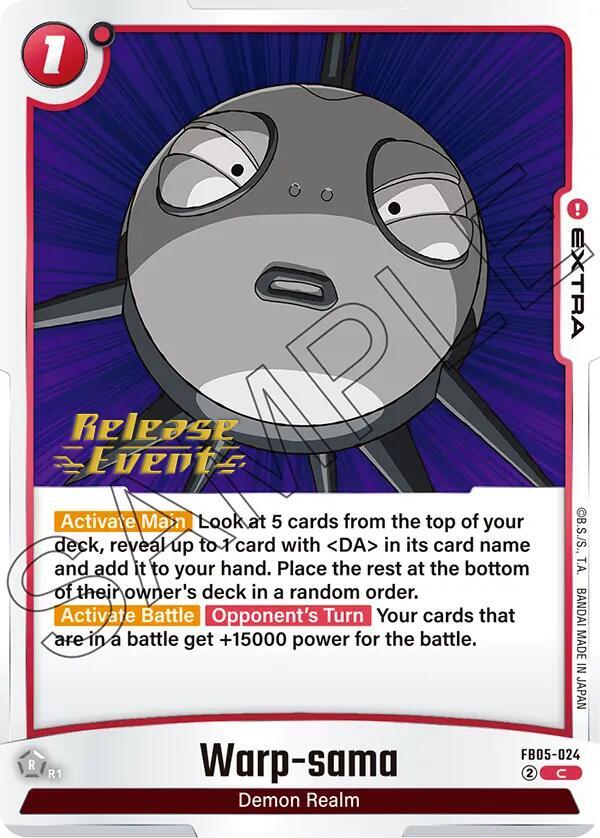 Warp sama FB05-024 New Adventure Release Event Cards Fusion World card