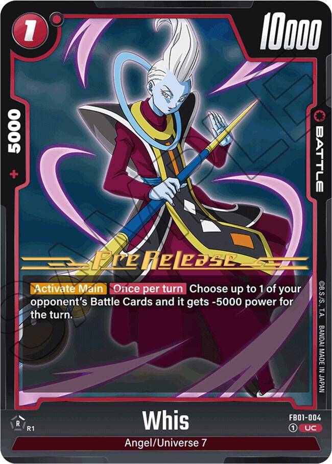 Whis FB01-004 Awakened Pulse Pre-Release Cards Fusion World card