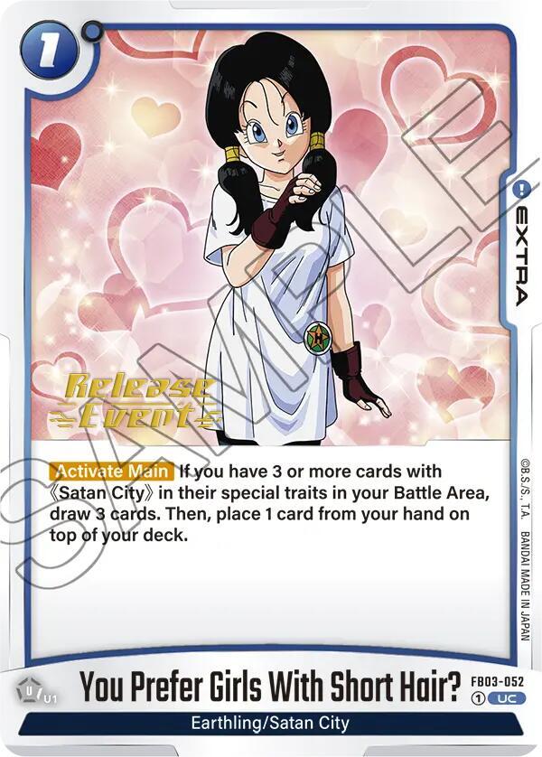 You Prefer Girls With Short Hair FB03-052 Raging Roar Release Event Cards Fusion World card