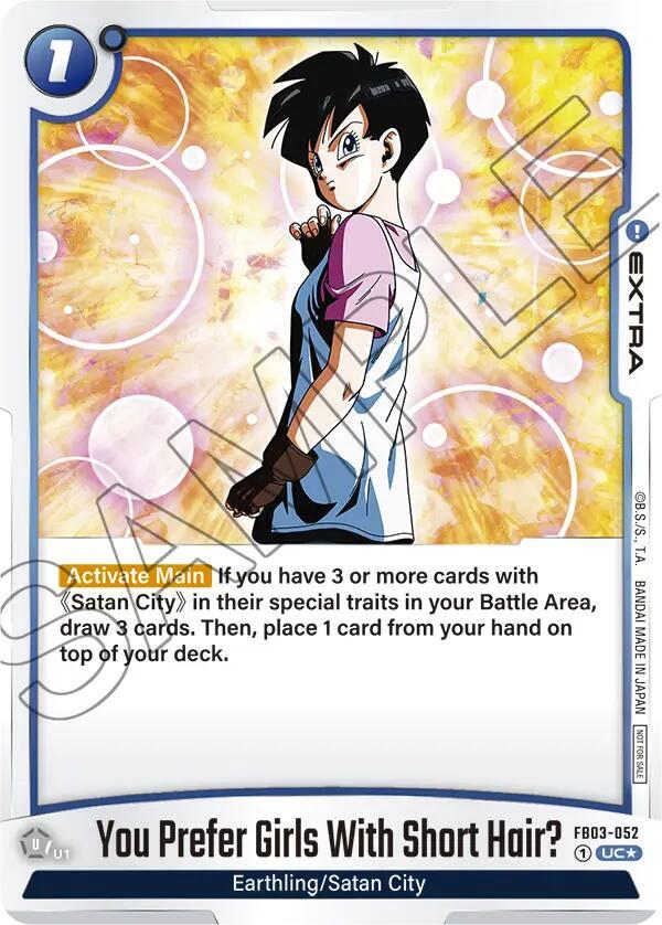 You Prefer Girls With Short Hair Tournament Pack 03 FB03-052 Tournament and Championship Promos Fusion World card