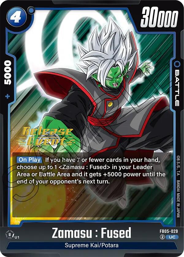Zamasu Fused FB05-029 New Adventure Release Event Cards Fusion World card
